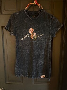 Diamond Supply Co. Black Washed Floral Script Tee